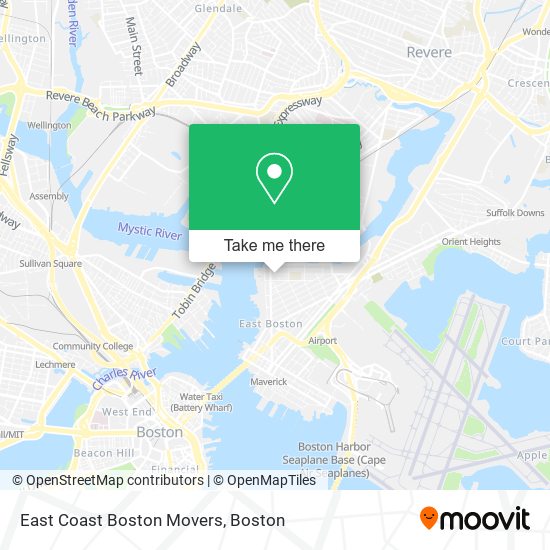 East Coast Boston Movers map