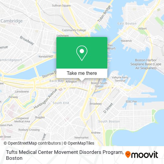 Mapa de Tufts Medical Center Movement Disorders Program