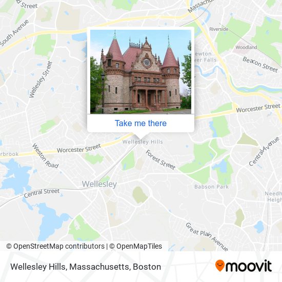 Mapa de Wellesley Hills, Massachusetts