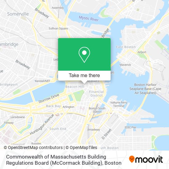 Commonwealth of Massachusetts Building Regulations Board (McCormack Building) map