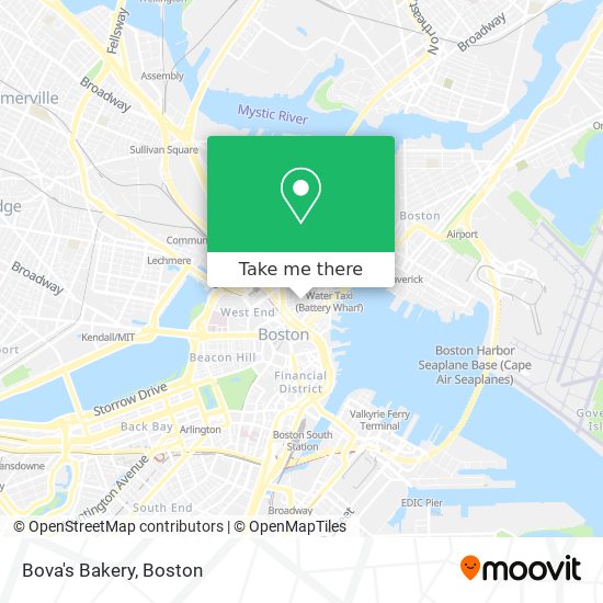 Bova's Bakery map