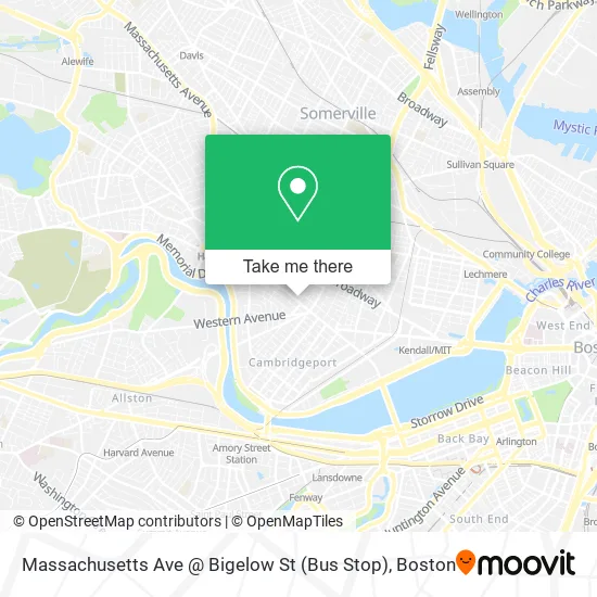 Massachusetts Ave @ Bigelow St (Bus Stop) map