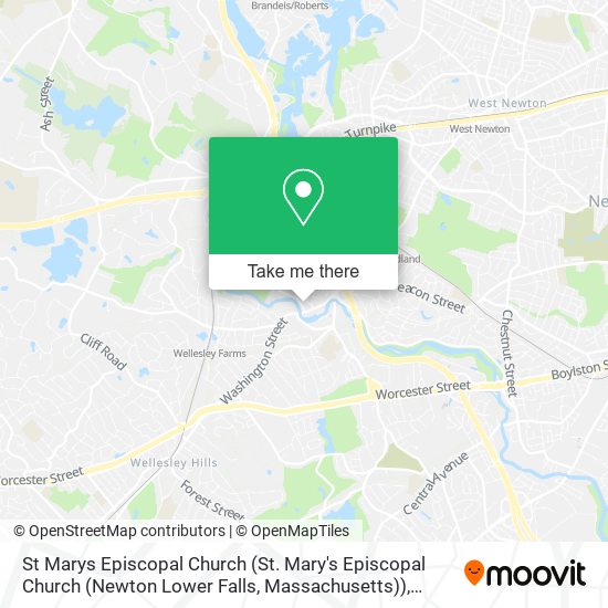 Mapa de St Marys Episcopal Church (St. Mary's Episcopal Church (Newton Lower Falls, Massachusetts))