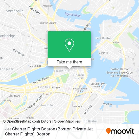 Jet Charter Flights Boston map