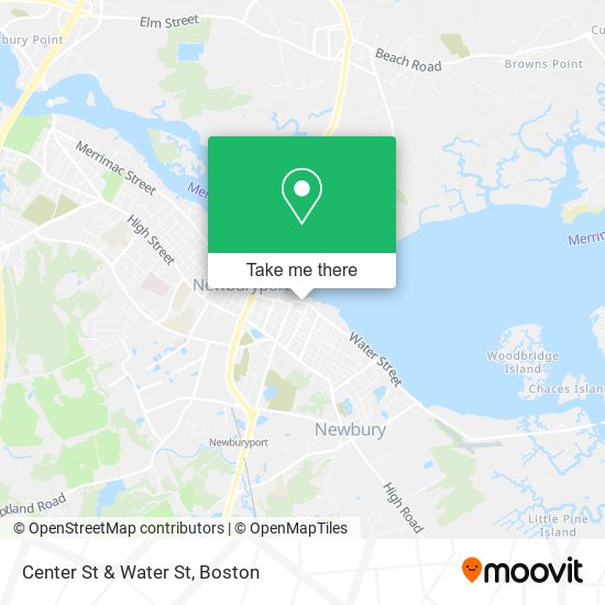 Center St & Water St map