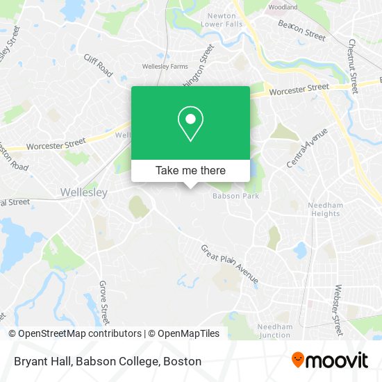 Bryant Hall, Babson College map