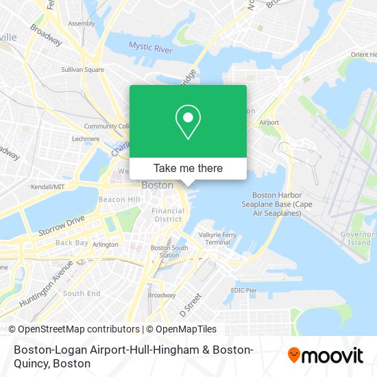 Mapa de Boston-Logan Airport-Hull-Hingham & Boston-Quincy