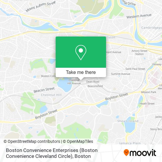 Boston Convenience Enterprises (Boston Convenience Cleveland Circle) map