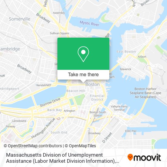 Massachusetts Division of Unemployment Assistance (Labor Market Division Information) map