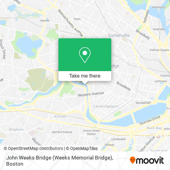 John Weeks Bridge (Weeks Memorial Bridge) map