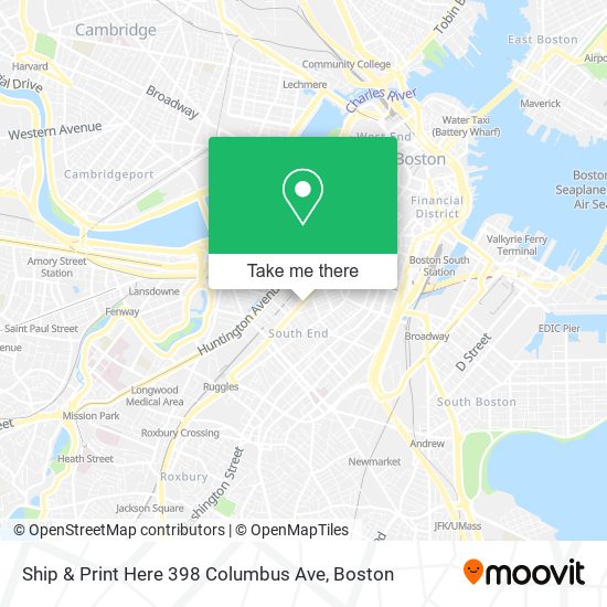 Mapa de Ship & Print Here 398 Columbus Ave