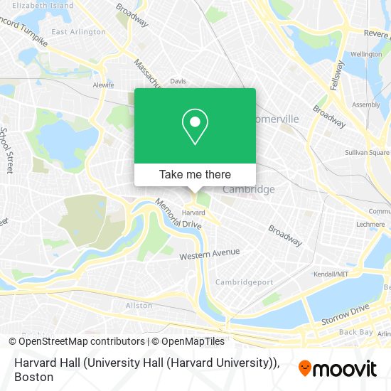 Mapa de Harvard Hall (University Hall (Harvard University))