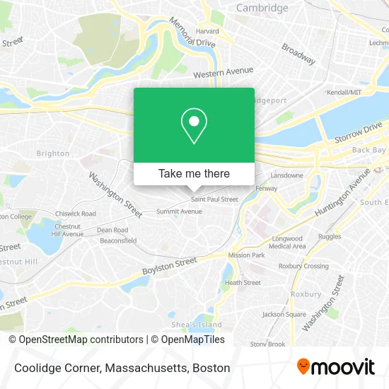 Mapa de Coolidge Corner, Massachusetts