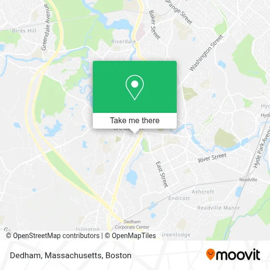 Dedham, Massachusetts map