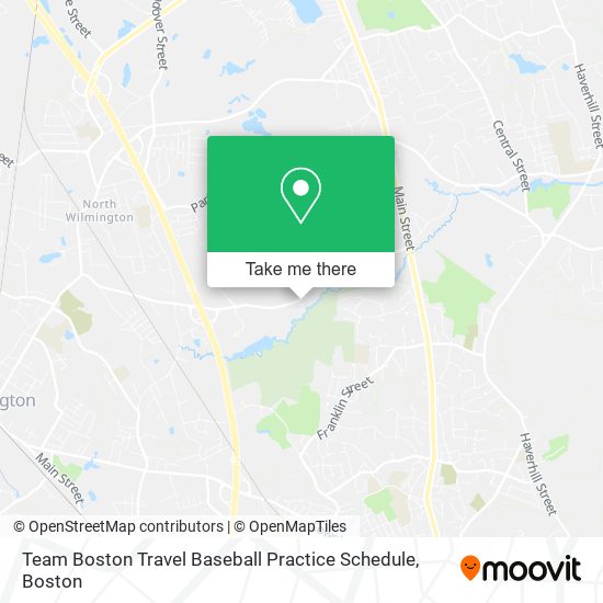 Mapa de Team Boston Travel Baseball Practice Schedule