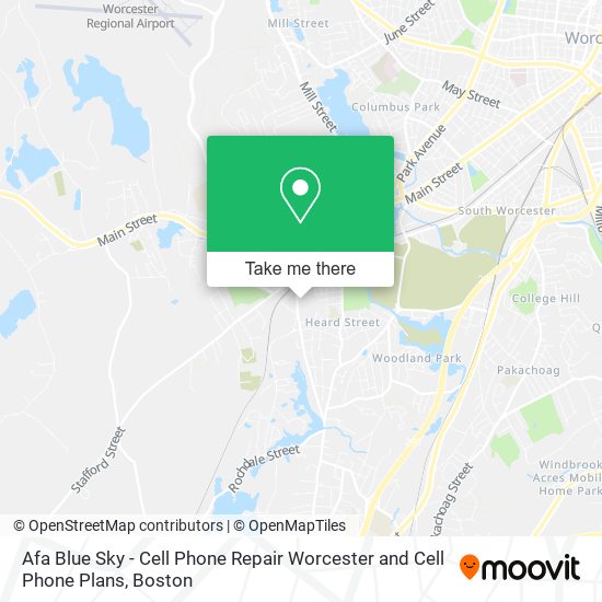 Afa Blue Sky - Cell Phone Repair Worcester and Cell Phone Plans map