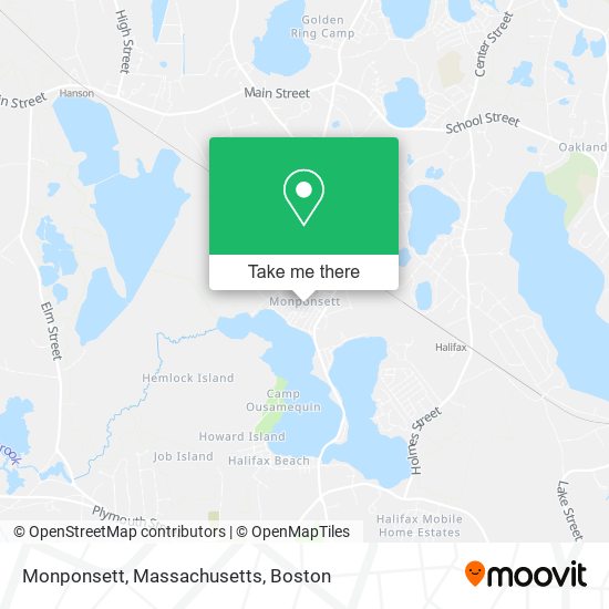 Mapa de Monponsett, Massachusetts