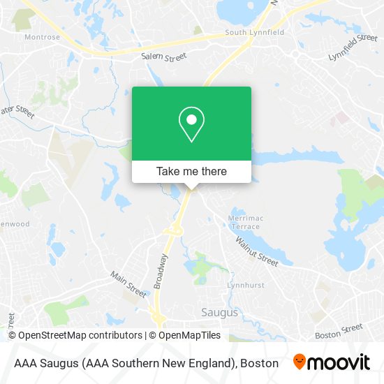 AAA Saugus (AAA Southern New England) map
