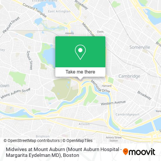 Mapa de Midwives at Mount Auburn (Mount Auburn Hospital - Margarita Eydelman MD)