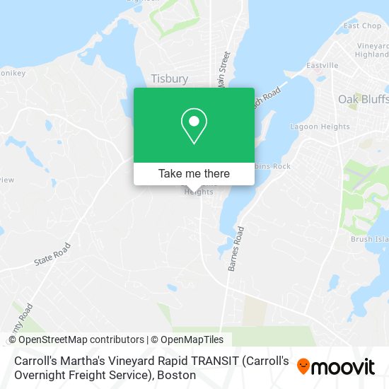 Mapa de Carroll's Martha's Vineyard Rapid TRANSIT (Carroll's Overnight Freight Service)