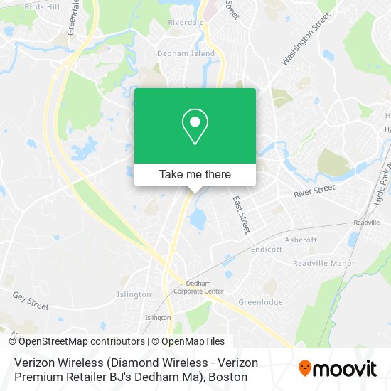 Verizon Wireless (Diamond Wireless - Verizon Premium Retailer BJ's Dedham Ma) map