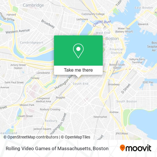Rolling Video Games of Massachusetts map