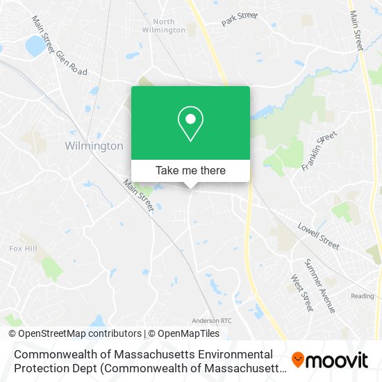 Commonwealth of Massachusetts Environmental Protection Dept map