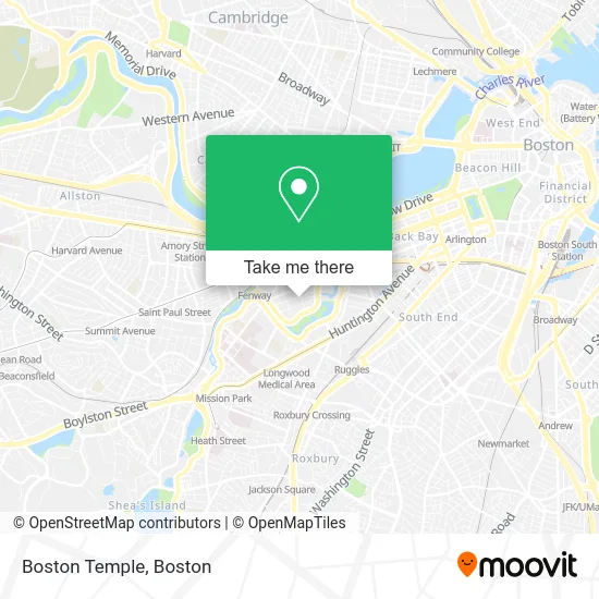 Boston Temple map