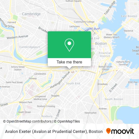 Mapa de Avalon Exeter (Avalon at Prudential Center)