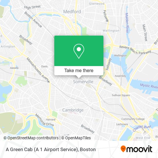 A Green Cab (A 1 Airport Service) map