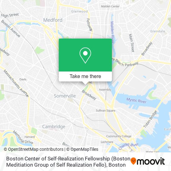 Mapa de Boston Center of Self-Realization Fellowship (Boston Meditiation Group of Self Realization Fello)