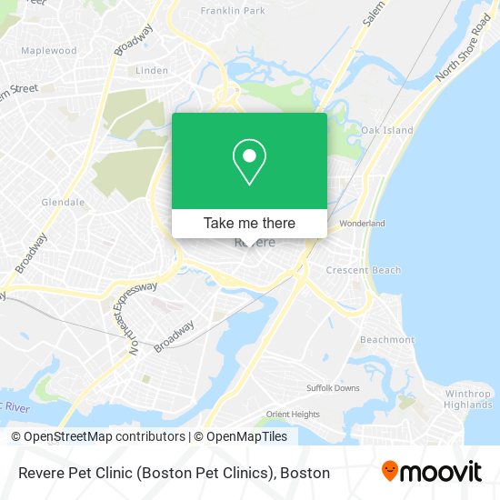 Mapa de Revere Pet Clinic (Boston Pet Clinics)