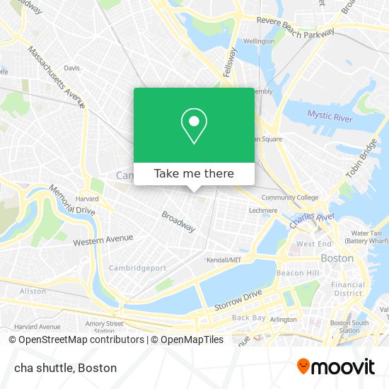 How to get to cha shuttle in Cambridge by Bus Subway or Train