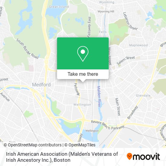 Irish American Association (Malden's Veterans of Irish Ancestory Inc.) map
