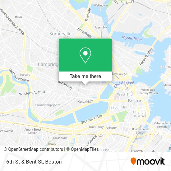 6th St & Bent St map