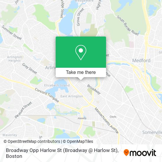Mapa de Broadway Opp Harlow St