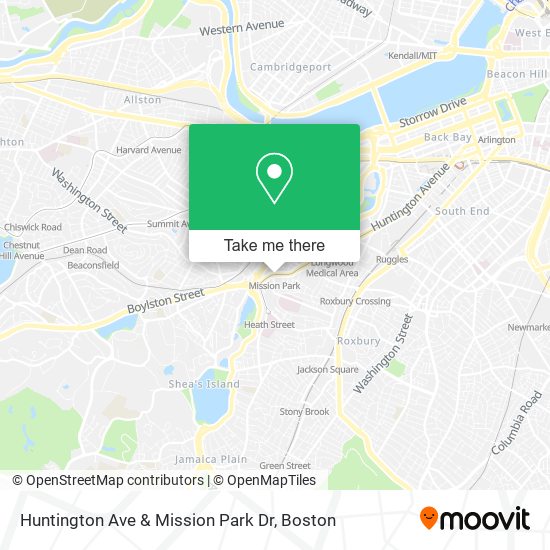 Huntington Ave & Mission Park Dr map
