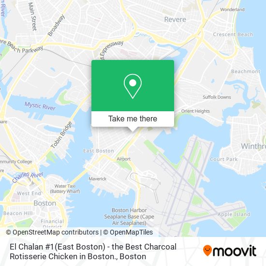 Mapa de El Chalan #1(East Boston) - the Best Charcoal Rotisserie Chicken in Boston.