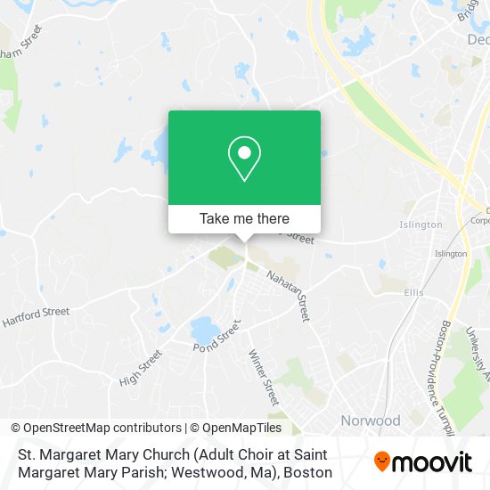 Mapa de St. Margaret Mary Church (Adult Choir at Saint Margaret Mary Parish; Westwood, Ma)