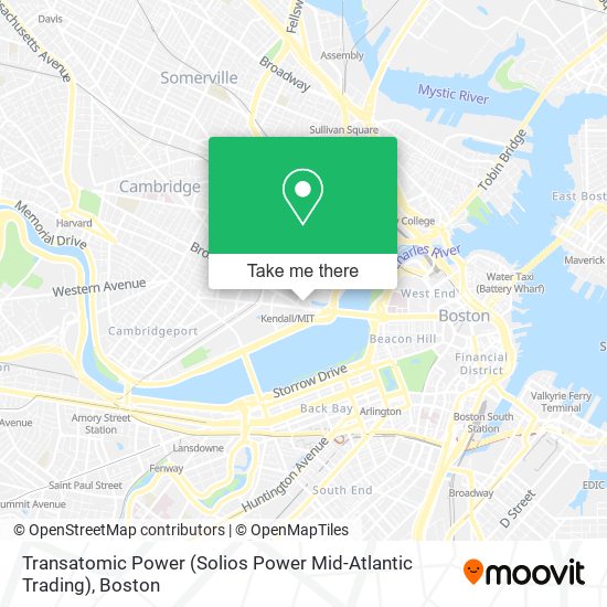 Mapa de Transatomic Power (Solios Power Mid-Atlantic Trading)
