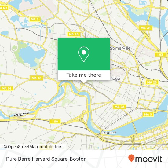 Pure Barre Harvard Square map