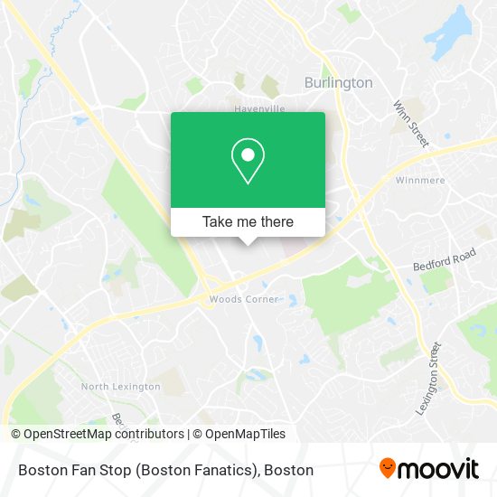 Boston Fan Stop (Boston Fanatics) map