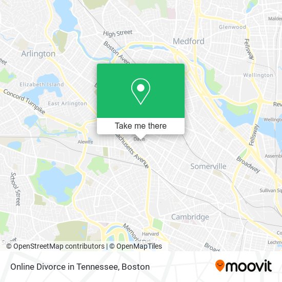 Mapa de Online Divorce in Tennessee