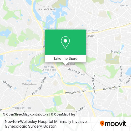 Mapa de Newton-Wellesley Hospital Minimally Invasive Gynecologic Surgery