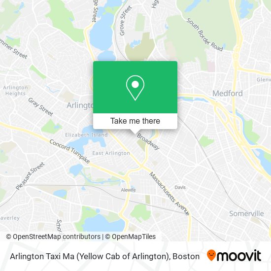 Arlington Taxi Ma (Yellow Cab of Arlington) map