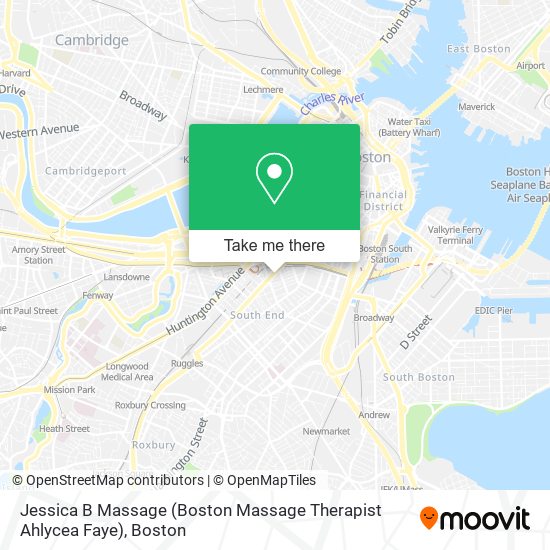 Jessica B Massage (Boston Massage Therapist Ahlycea Faye) map