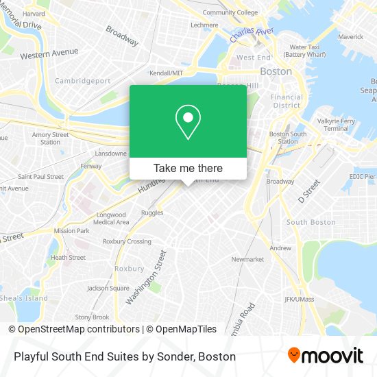 Mapa de Playful South End Suites by Sonder