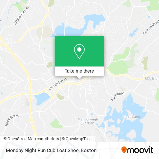 Mapa de Monday Night Run Cub Lost Shoe