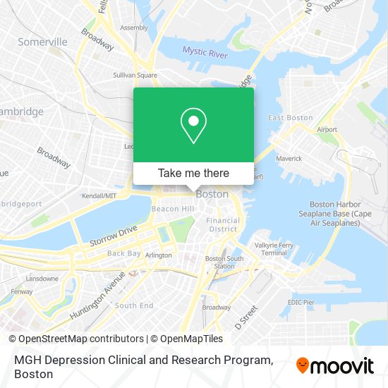 MGH Depression Clinical and Research Program map