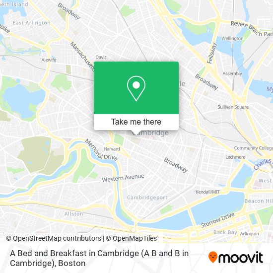 A Bed and Breakfast in Cambridge (A B and B in Cambridge) map